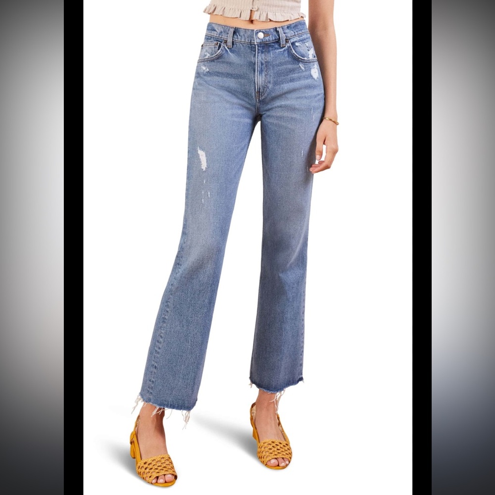 Reformation Cropped Distressed Jeans